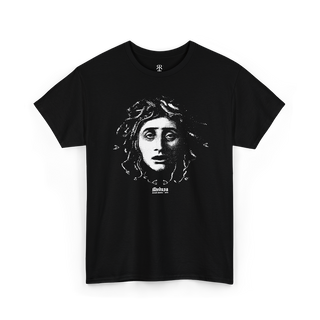 Black t-shirt showing Arnold Böcklin Medusa illustration