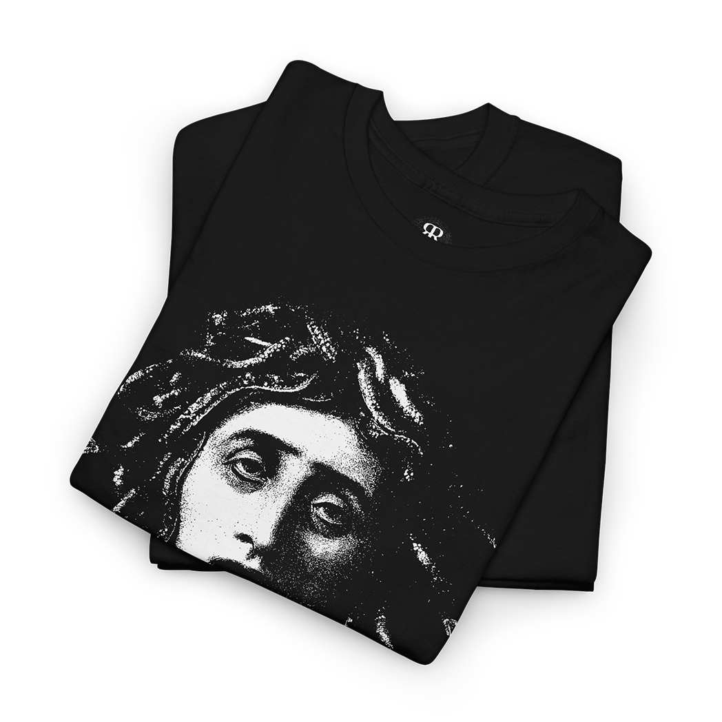 Black t-shirt showing Arnold Böcklin Medusa illustration