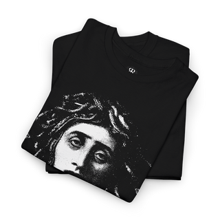 Black t-shirt showing Arnold Böcklin Medusa illustration