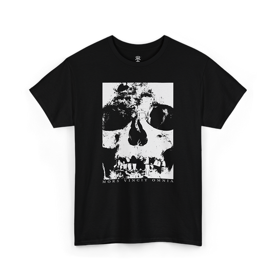 Mors Vincit Omnia t-shirt showing human skull