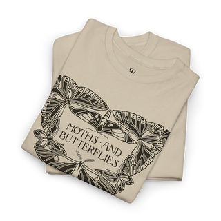 Sand t-shirt with moth and butterfly design