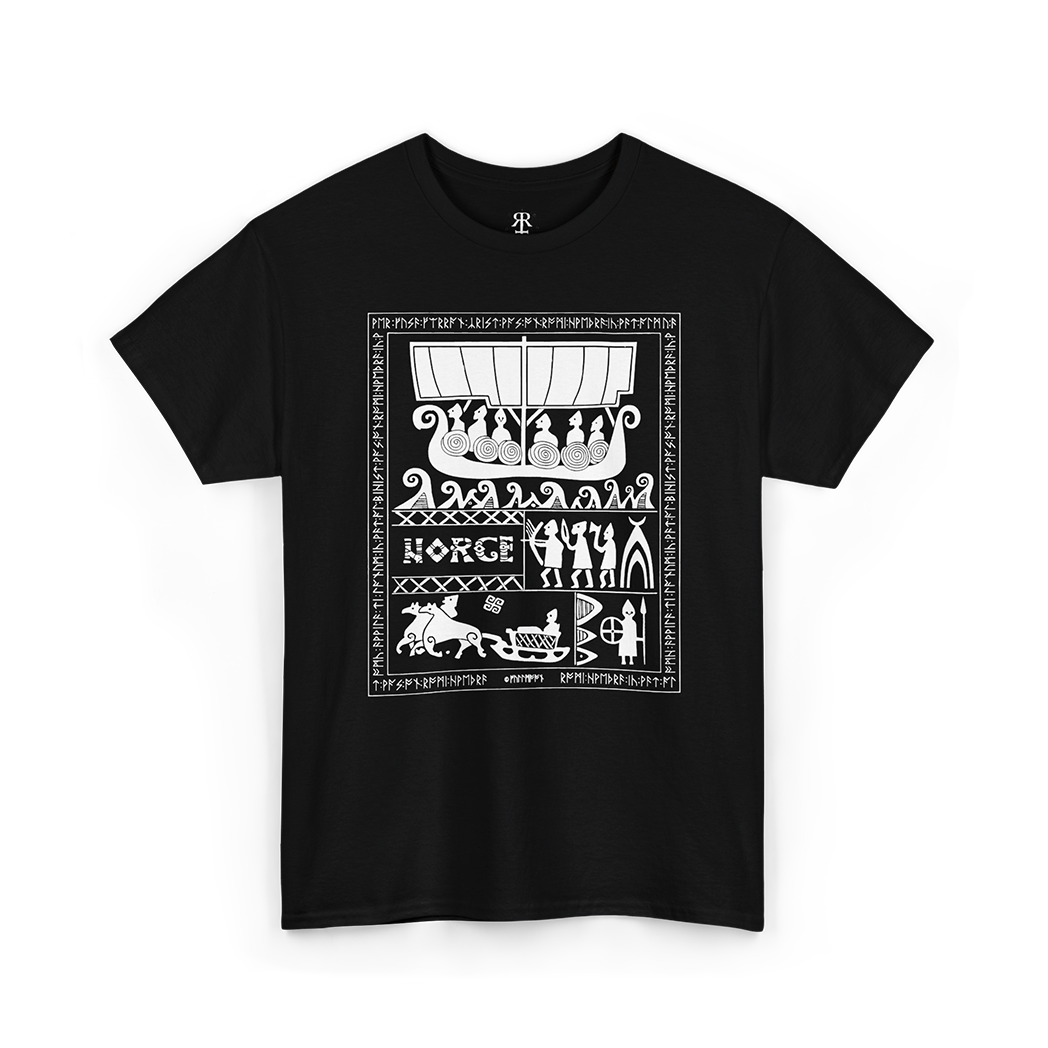 Norge shirt vith viking imagery, as worn by Varg Vikernes of Burzum.