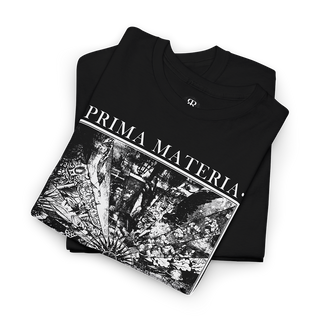 Black T-shirt with 'PRIMA MATERIA' text and an alchemical symbol graphic