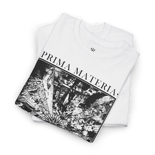 White T-shirt with 'PRIMA MATERIA' text and an alchemical symbol graphic