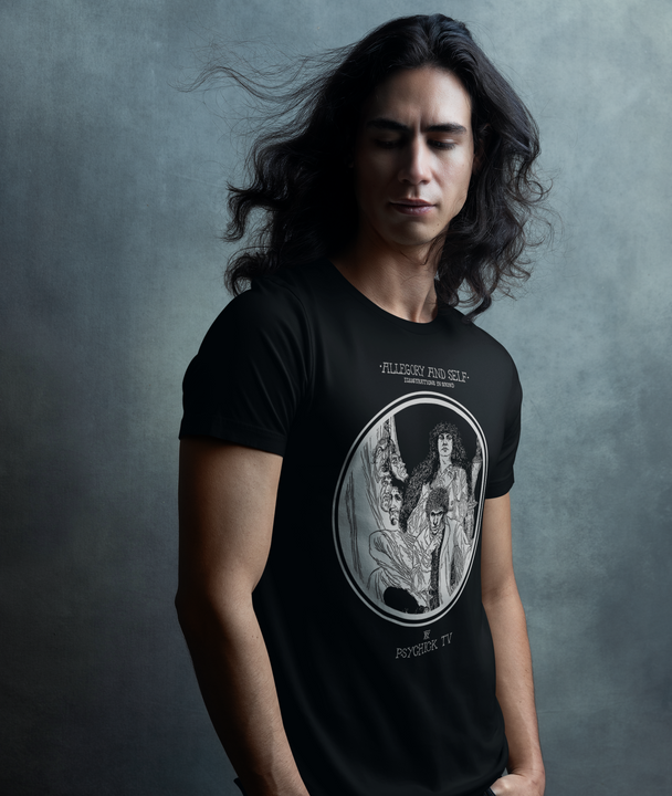 Man wearing Psychic TV Allegory and Self T-Shirt