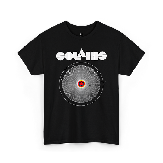 Black t-shirt featuring the artwork of the movie Solaris (1972).