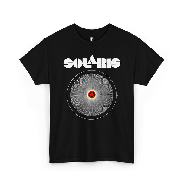 Black t-shirt featuring the artwork of the movie Solaris (1972).