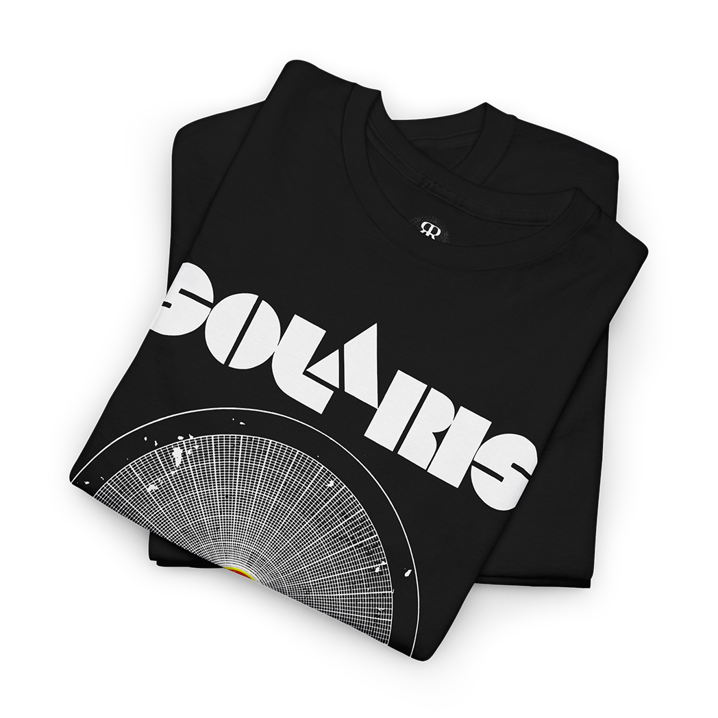 Black t-shirt featuring the artwork of the movie Solaris (1972).