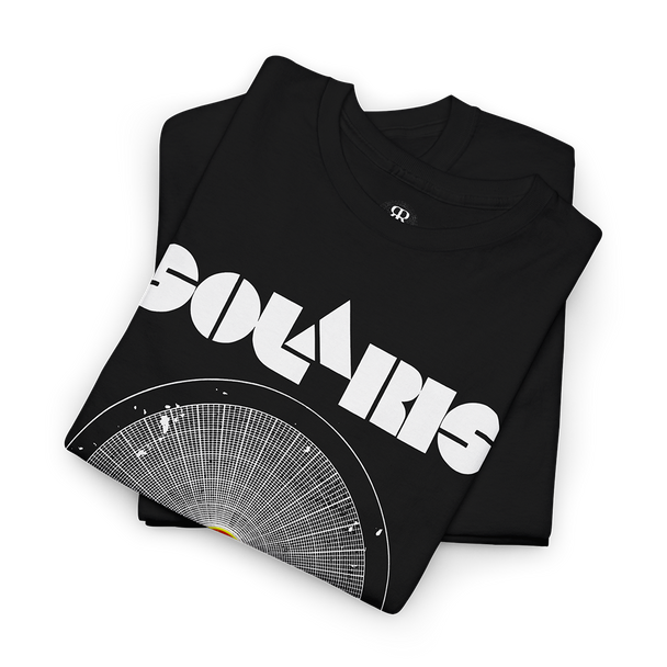 Black t-shirt featuring the artwork of the movie Solaris (1972).