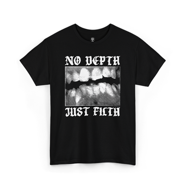 Swans No Depth Just Filth T-Shirt showing bad teeth