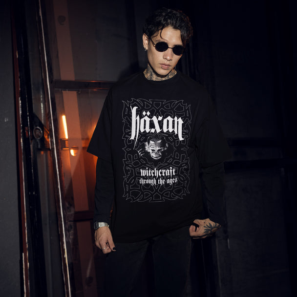 Man wearing Häxan: Witchcraft Through the Ages T-Shirt