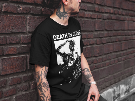 Tatooed man wearing black Death in June The Rule of Thirds Shirt