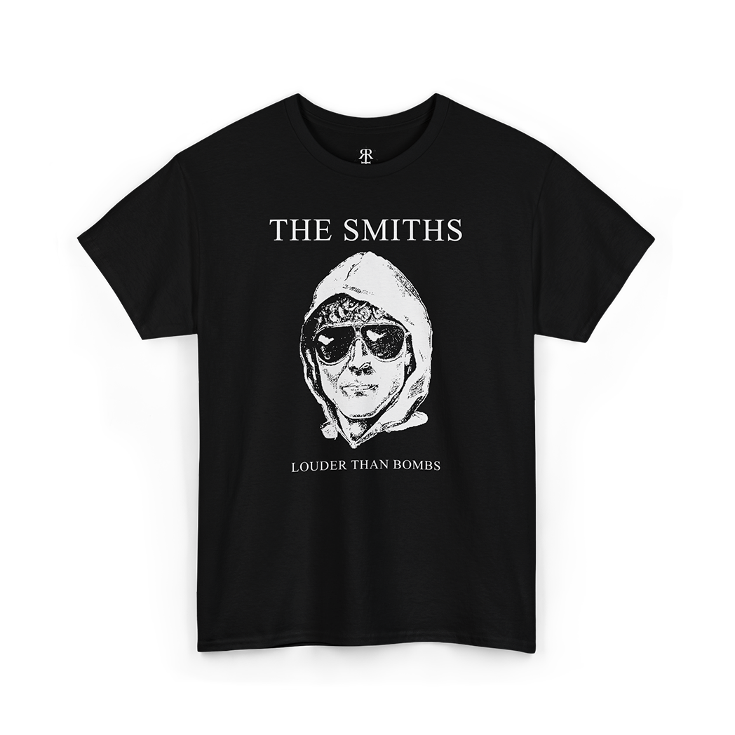 The Smiths Louder Than Bombs T-Shirt showing Unabomber Ted Kaczynski
