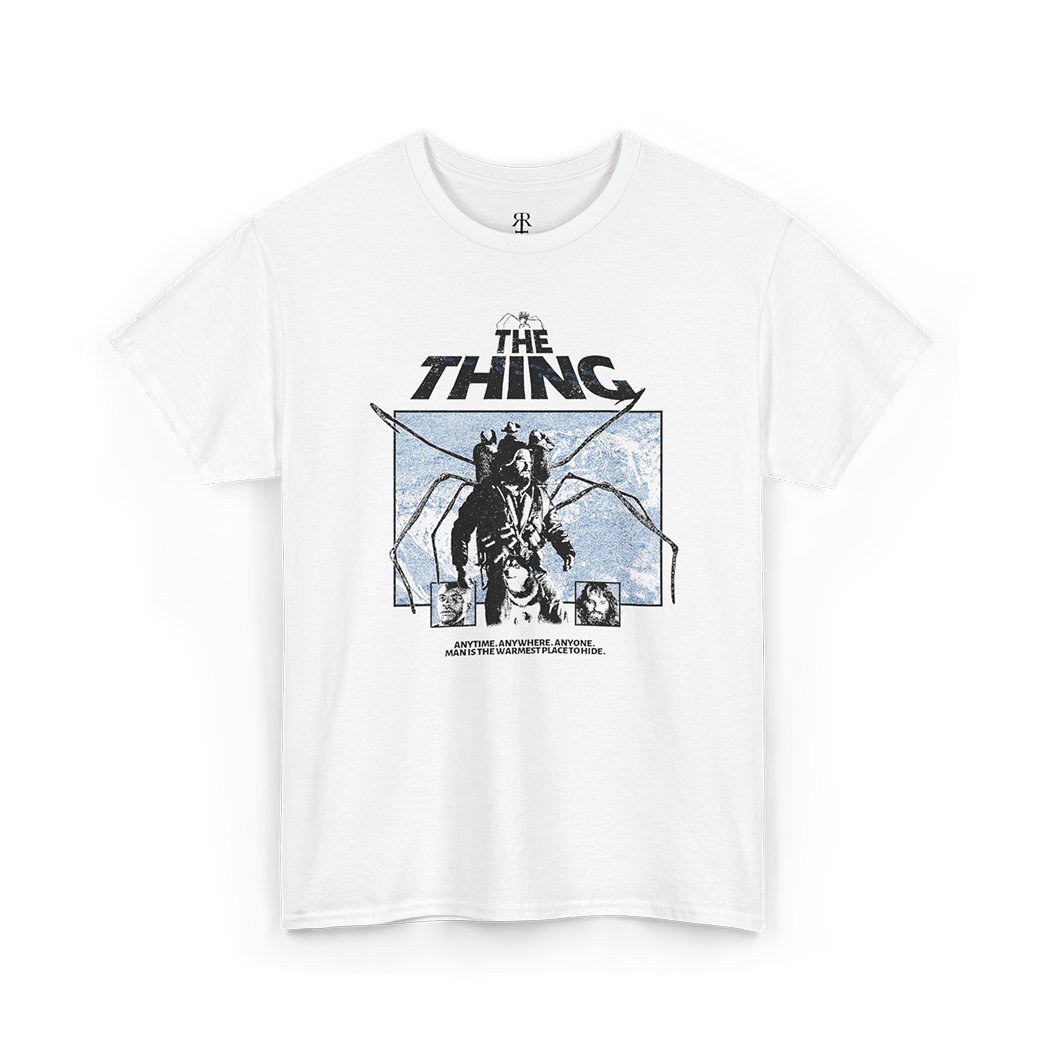 White t-shirt with 'The Thing' graphic design 