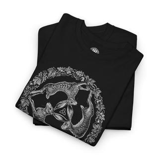 Folded black Three Hares T-Shirt