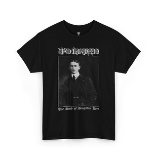 J. R. R. Tolkien T-Shirt, showinh his portrait and saying The Bard of Forgotten Lore