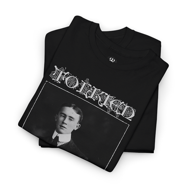 J. R. R. Tolkien T-Shirt, showinh his portrait and saying The Bard of Forgotten Lore