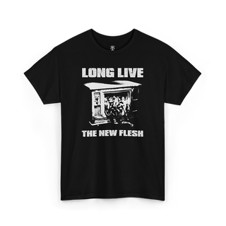 Videodrome Long Live the New Flesh T-Shirt, showing intestines falling out of TV screen