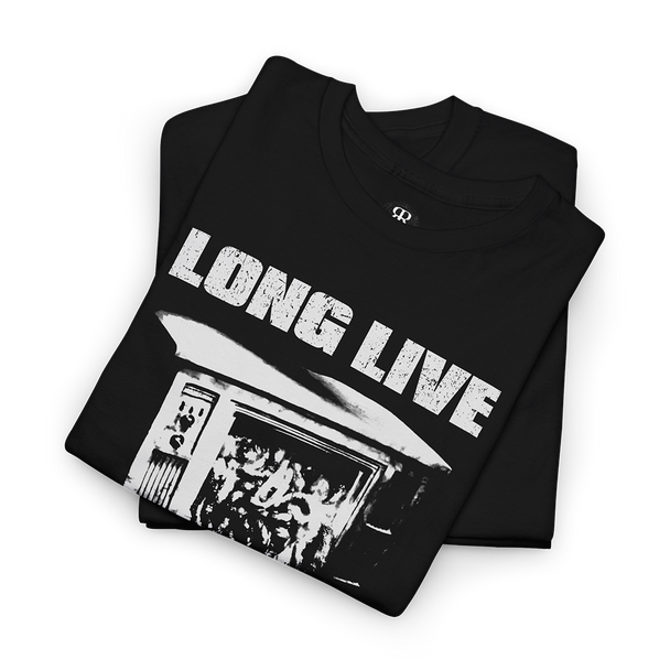 Videodrome Long Live the New Flesh T-Shirt, showing intestines falling out of TV screen