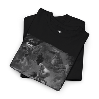 Black t-shirt showing Luis Ricardo Falero Witches Going to their Sabbath painting