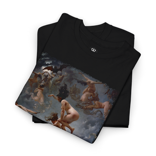 Black t-shirt showing Luis Ricardo Falero Witches Going to their Sabbath painting