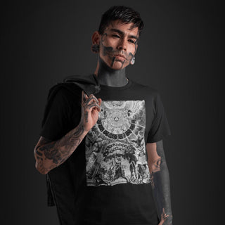 Tattooed man wearing Alchemical Tree of Life T-Shirt